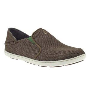 Olukai Nohea Mesh Loafers Men's Mustang/Lime Peel Casual Slip On Shoes Sz 8.5
